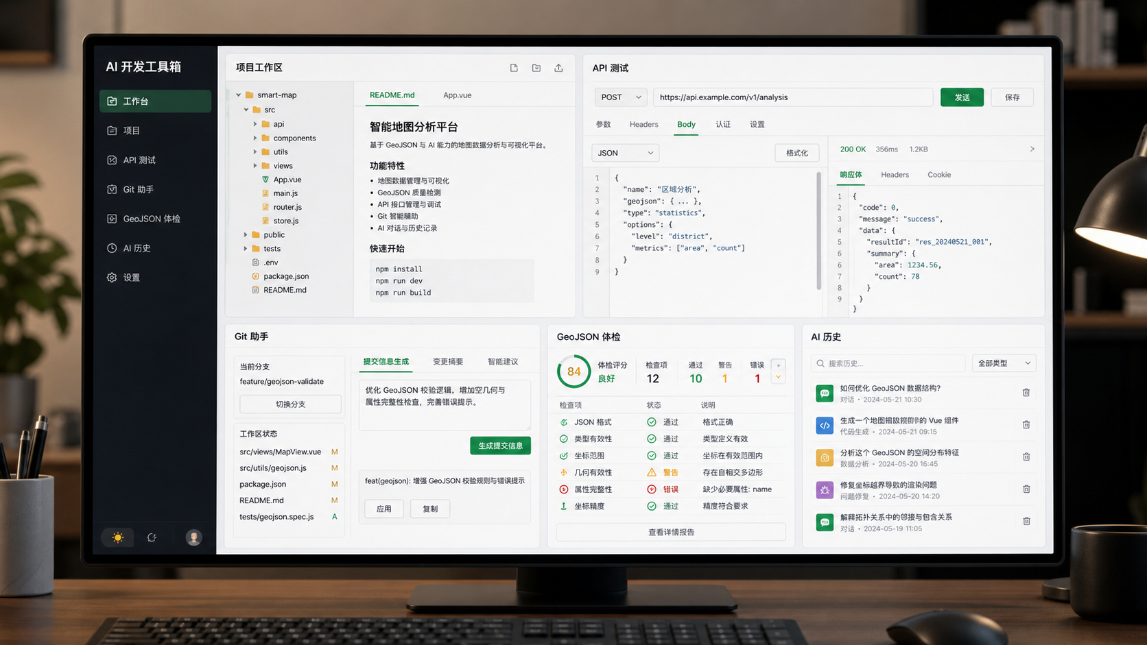 AI 开发工具箱桌面应用界面预览
